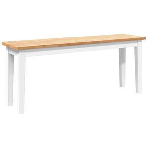 vidaXL Klupa 110 cm bijela puna drvena guma