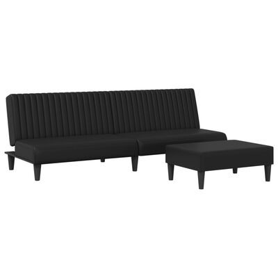 vidaXL 2-dijelni set sofa crni od umjetne kože