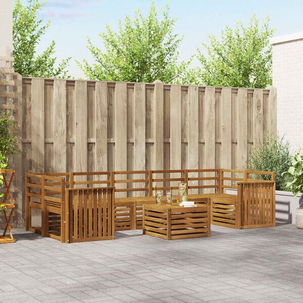 vidaXL Setovi sofa 8 pcs Prirodna Čvrsto drvo akacije