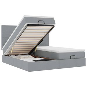 vidaXL Okvir kreveta s madracima svijetlosivi 160x200cm od tkanine
