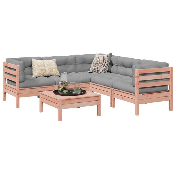 vidaXL 6-dijelni set vrtnih sofa od duglazije i jelovine s jastucima