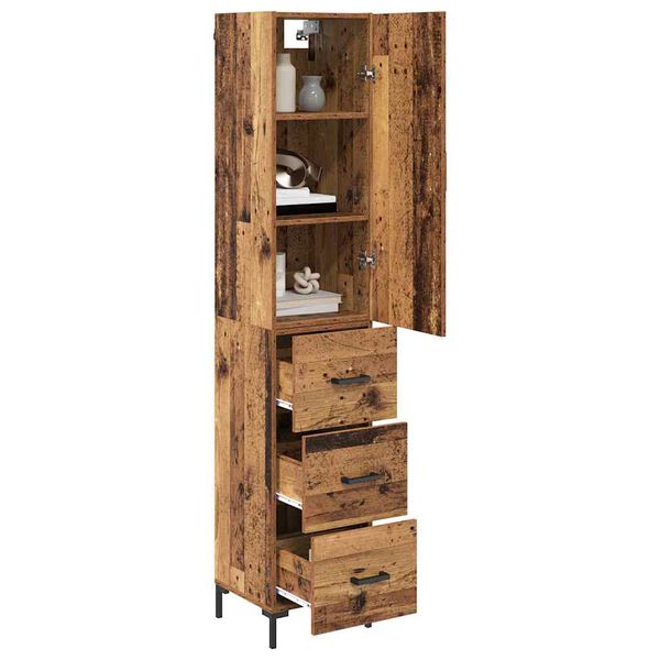 vidaXL Highboard Staro drvo 69,5 x 34 x 180 cm Konstruirano drvo