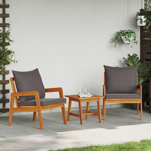 vidaXL Bistro set 3 pcs Smeđa 59.5 x 65 x 72 cm Čvrsto drvo akacije