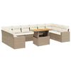 vidaXL 11-dijelni set vrtnih sofa od poliratana s jastucima bež
