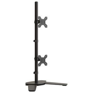 vidaXL Dvostruki nosač za monitor crni čelični VESA 75/100 mm