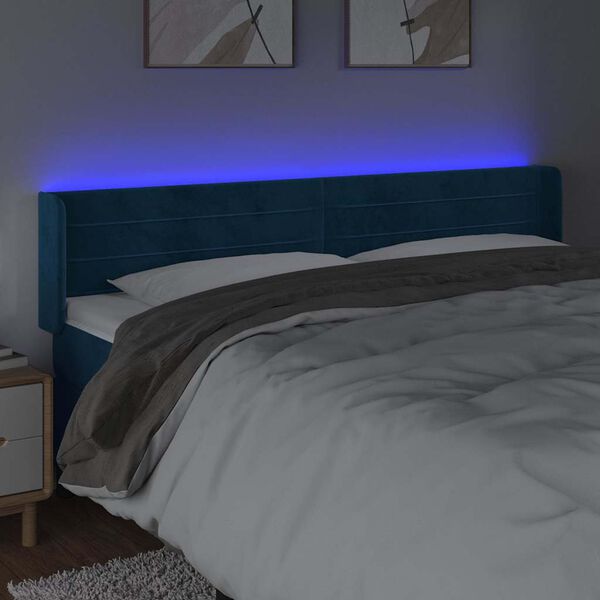 vidaXL LED uzglavlje tamnoplavo 163x16x78/88 cm bar&scaron;unasto