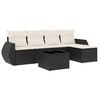 vidaXL 6-dijelni set vrtnih sofa s jastucima crni od poliratana