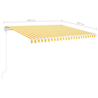 vidaXL Tenda na ručno uvlačenje s LED svjetlima 4 x 3,5 m žuto-bijela