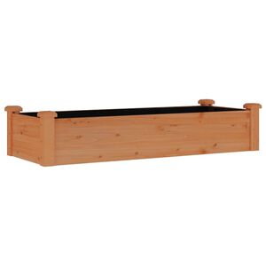 vidaXL Povi&scaron;ena vrtna gredica s oblogom smeđa 120x45x25 cm od jelovine