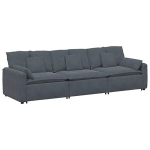 vidaXL Modularna sofa s jastucima tamno siva