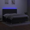 vidaXL Krevet box spring s madracem LED crni 180x200 cm od tkanine