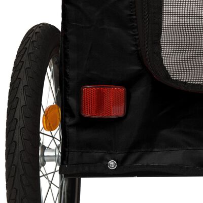 vidaXL Prikolica za bicikl za ljubimce crna od tkanine i željeza