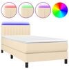 vidaXL Krevet box spring s madracem LED krem 80 x 200 cm od tkanine