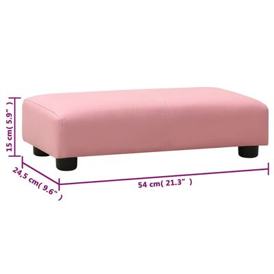 vidaXL Dječja sofa s tabureom od umjetne kože ružičasta