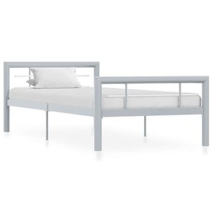 vidaXL Okvir za krevet sivo-bijeli metalni 100 x 200 cm