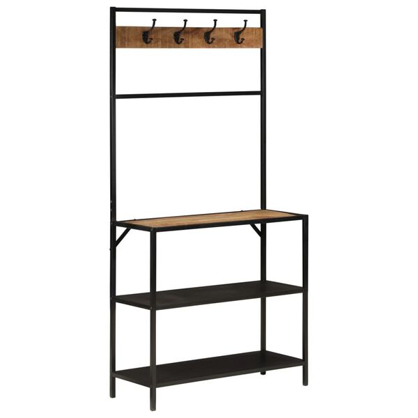 vidaXL Stalak za kapute 90 x 35 x 180 cm masivno drvo manga i željezo