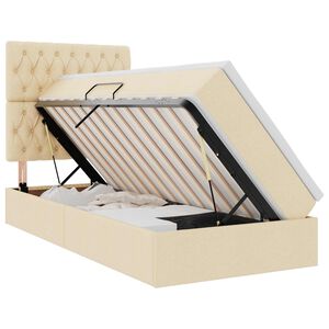 vidaXL Krevet s prostorom za pohranu s LED-om Krema 90 x 190 cm