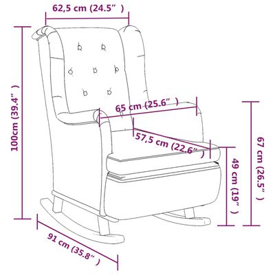 vidaXL Fotelja s nogama za ljuljanje od kaučukovca svjetlosiva tkanina