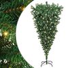 vidaXL Obrnuta umjetna božićna jelka s kuglicama Zelena 180 cm PVC