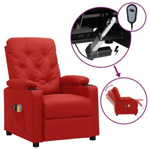vidaXL Električna masažna fotelja crvena boja vina od umjetna koža