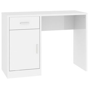 vidaXL Radni stol s ladicom i ormarićem bijeli 100 x 40 x 73 cm drveni