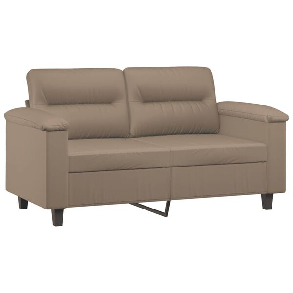 vidaXL 2-dijelni set sofa s jastucima boja cappuccina od umjetne kože