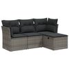 vidaXL 4-dijelni set vrtnih sofa od poliratana s jastucima sivi