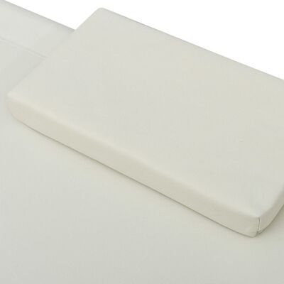 vidaXL Vanjski ležaj s krovom i jastukom krem bijeli