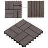 vidaXL Pločice za decking 11 pcs Tamno smeđa 30 x 30 cm