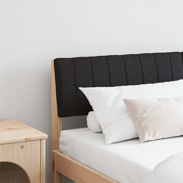 vidaXL Tapecirani uzglavlje Crna 150 cm Čvrsto borovo drvo