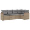 vidaXL 5-dijelni set vrtnih sofa s jastucima bež od poliratana