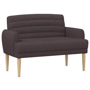 vidaXL Ljubavni kauč s gumbima Tamno smeđa 116 x 67 x 80 cm Tkanina