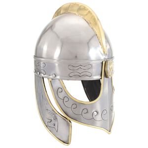 vidaXL Antikna replika kacige Beowulf za LARP srebrna čelična