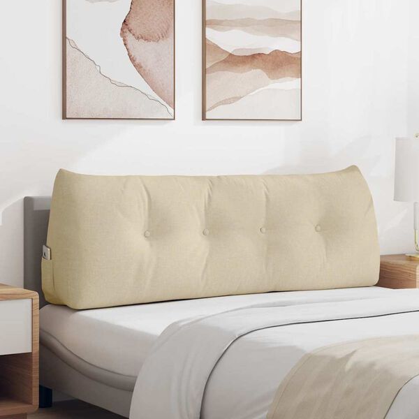 vidaXL Jastuk za leđa Krema 140 x 24 x 50 cm tkanina