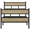 vidaXL Metalni okvir kreveta bez madraca boja hrasta sonome 107x203 cm