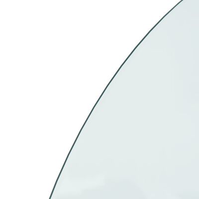 vidaXL Staklena ploča za kamin polukružna 1000 x 500 mm