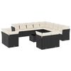 vidaXL 14-dijelni set vrtnih sofa s jastucima poliratan crni