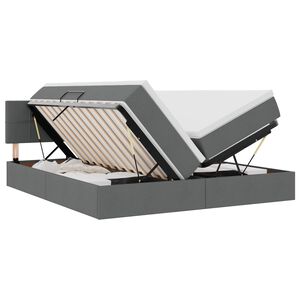 vidaXL Krevet s od storage Tamno siva 180 x 200 cm Lažna koža