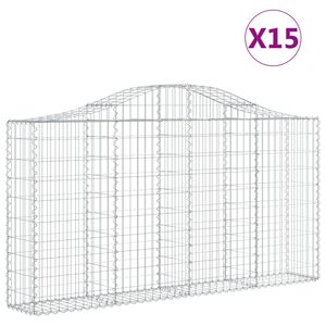 vidaXL Lučne gabionske ko&scaron;are 15kom 200x30x100/120cm pocinčano željezo