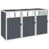 vidaXL Spremi&scaron;te za 3 kante za smeće sivo 213 x 81 x 121 cm čelično