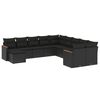 vidaXL 11-dijelni set vrtnih sofa od poliratana s jastucima crni
