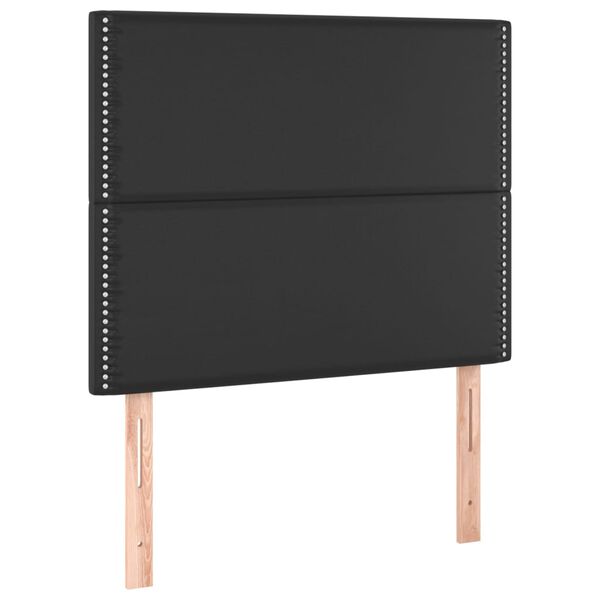 vidaXL LED uzglavlje crno 100x5x118/128 cm od umjetne kože