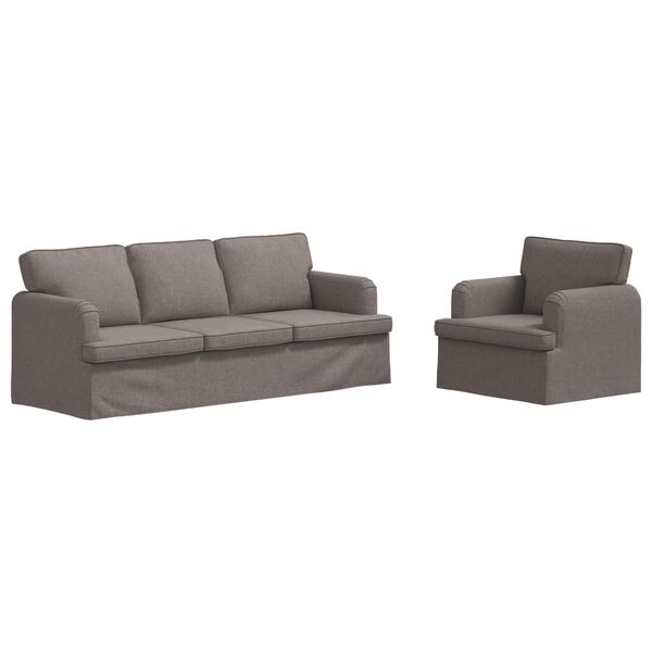 vidaXL Sofa 2 pcs Sivo-smeđa 144 x 80 x 85 cm tkanina
