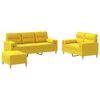 vidaXL 3-dijelni set sofa s jastucima svjetložuti od tkanine