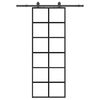 vidaXL Klizna vrata s priborom crna 76 x 205 cm od ESG stakla