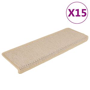 vidaXL Samoljepljivi otirači za stepenice 15 kom 65x21x4 cm Berber