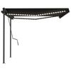 vidaXL Automatska tenda sa senzorom za vjetar LED 4 x 3,5 m antracit