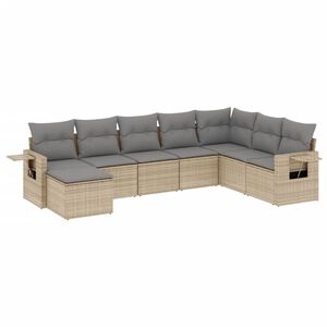 vidaXL 8-dijelni set vrtnih sofa od poliratana s jastucima bež