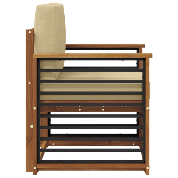 vidaXL Set vanjskih sofa Čvrsto drvo akacije i poliester Prirodna