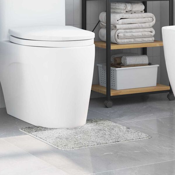 vidaXL Prostirka protiv klizanja s izrezom za WC Siva 50 x 50 cm PP